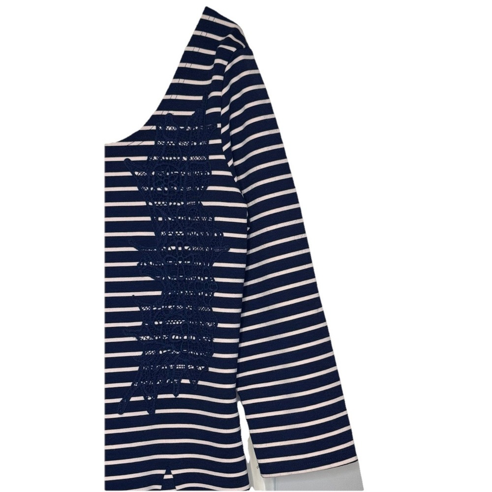 Free People Women's Dress Nautical Knotty Jersey Knit Striped Blue White Large‎ - Picture 2 of 9